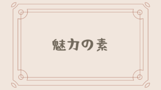 魅力の素